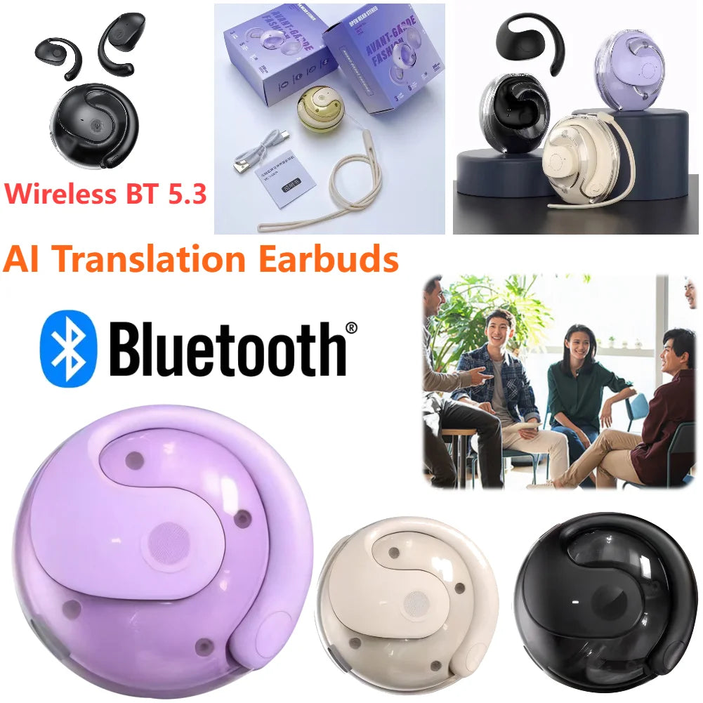 144 Languages Real-time Translation Device Earphones Wireless BT AI