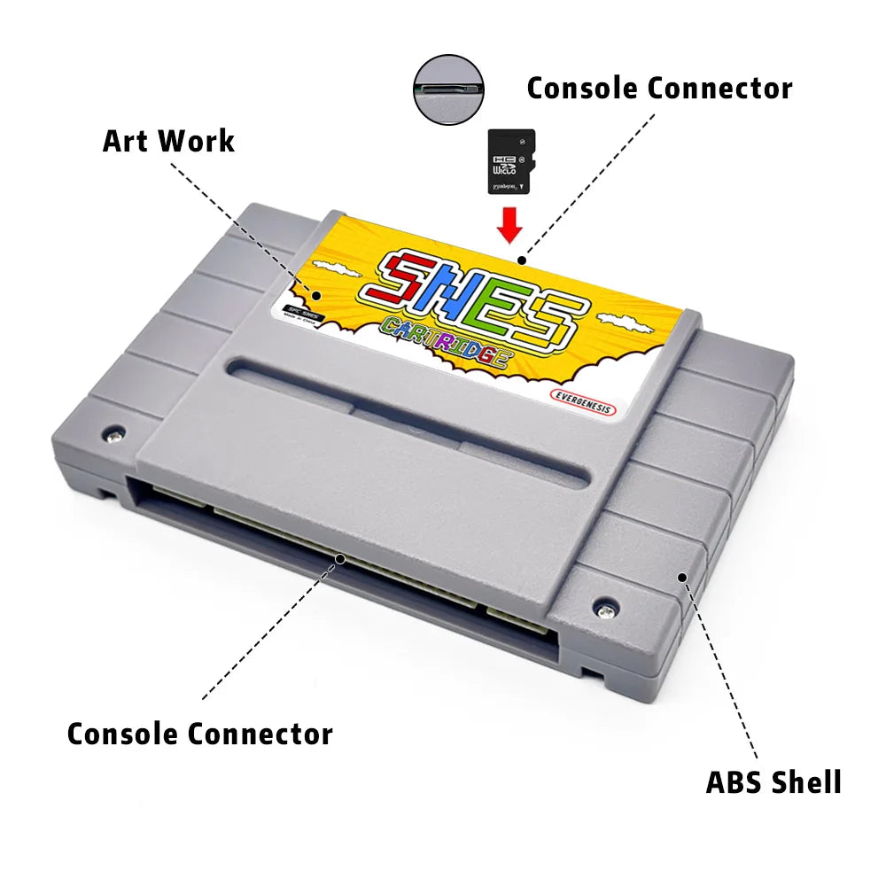 New SFC V12 3000-in-1 SNES Flash Cartridge with 8GB TF Card for SFC/SNES 16-Bit JPN/EU/USD Video Game Consoles AccessorIes Zpaxo
