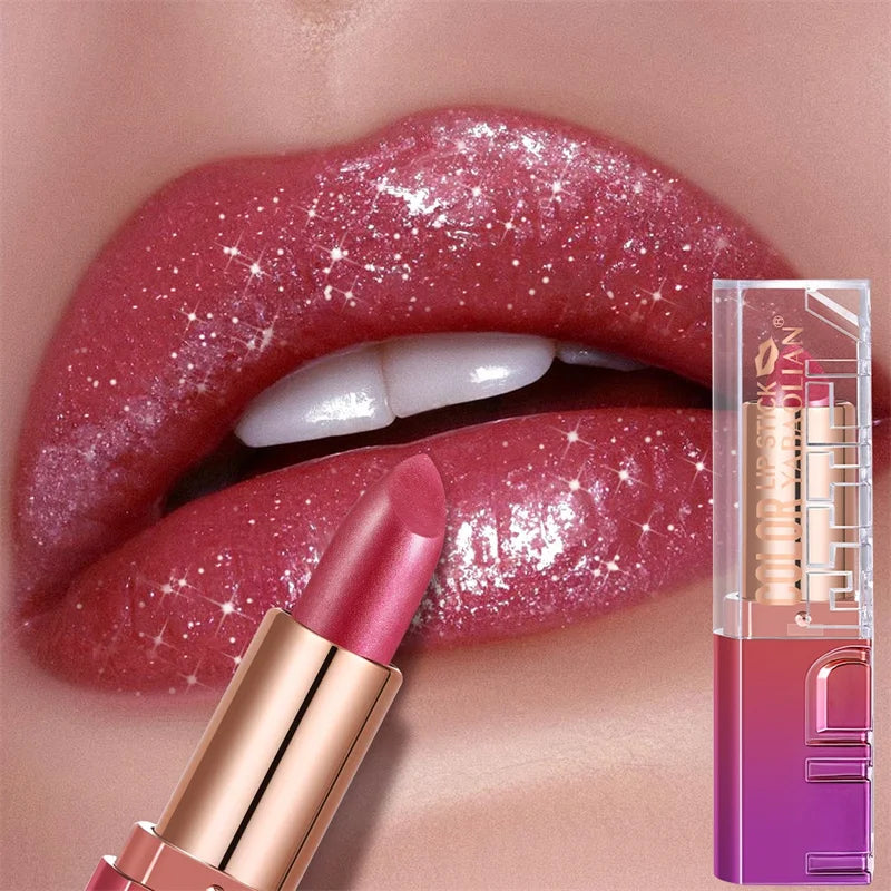 Diamond Pearlescent Lipstick Glitter Metallic Changing Lipgloss