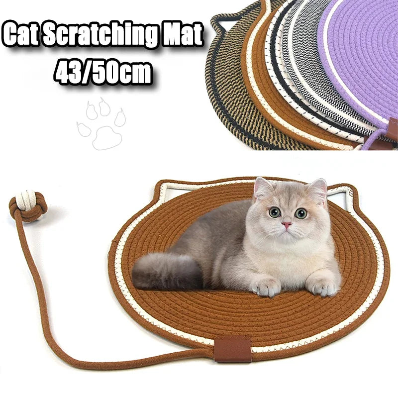 Cat Scratching Mat with Toy Ball – Soft All-Season Pet Bed