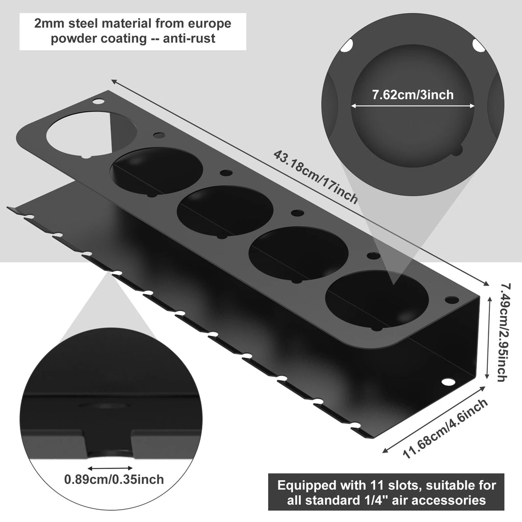 Carbon Steel Aerosol Spray Can Holder Large Opening Wall Mounted Aerosol Spray Organizer Multipurpose Easy Access Aerosol Bottle Zpaxo
