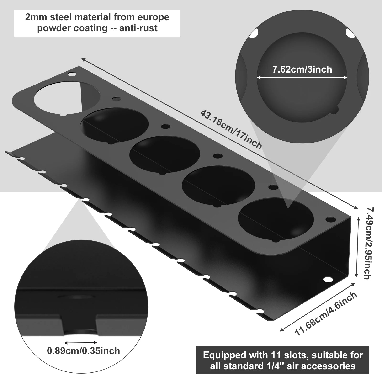 Carbon Steel Aerosol Spray Can Holder Large Opening Wall Mounted Aerosol Spray Organizer Multipurpose Easy Access Aerosol Bottle Zpaxo