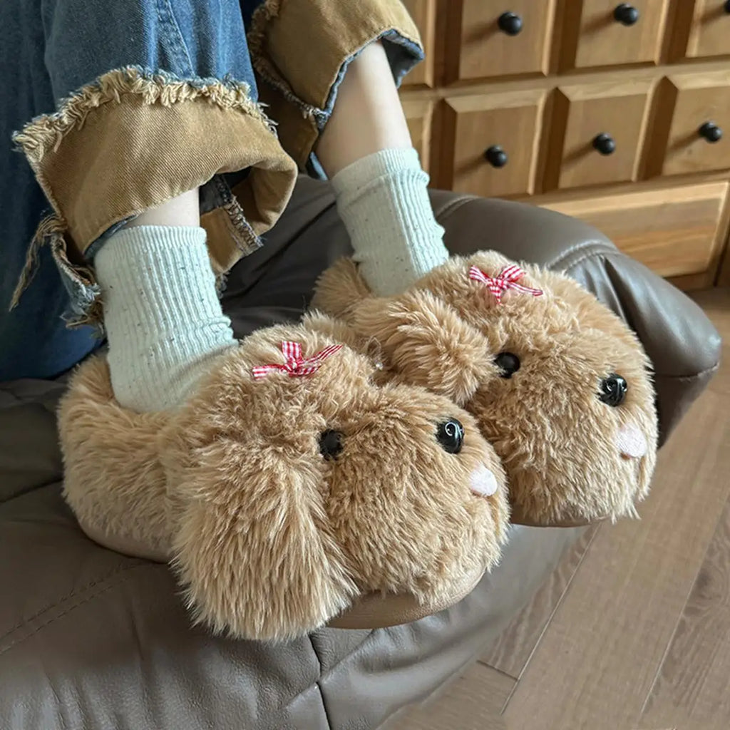 Fluffy Cartoon Women's Home Slippers Winter Cute Plush Luxury