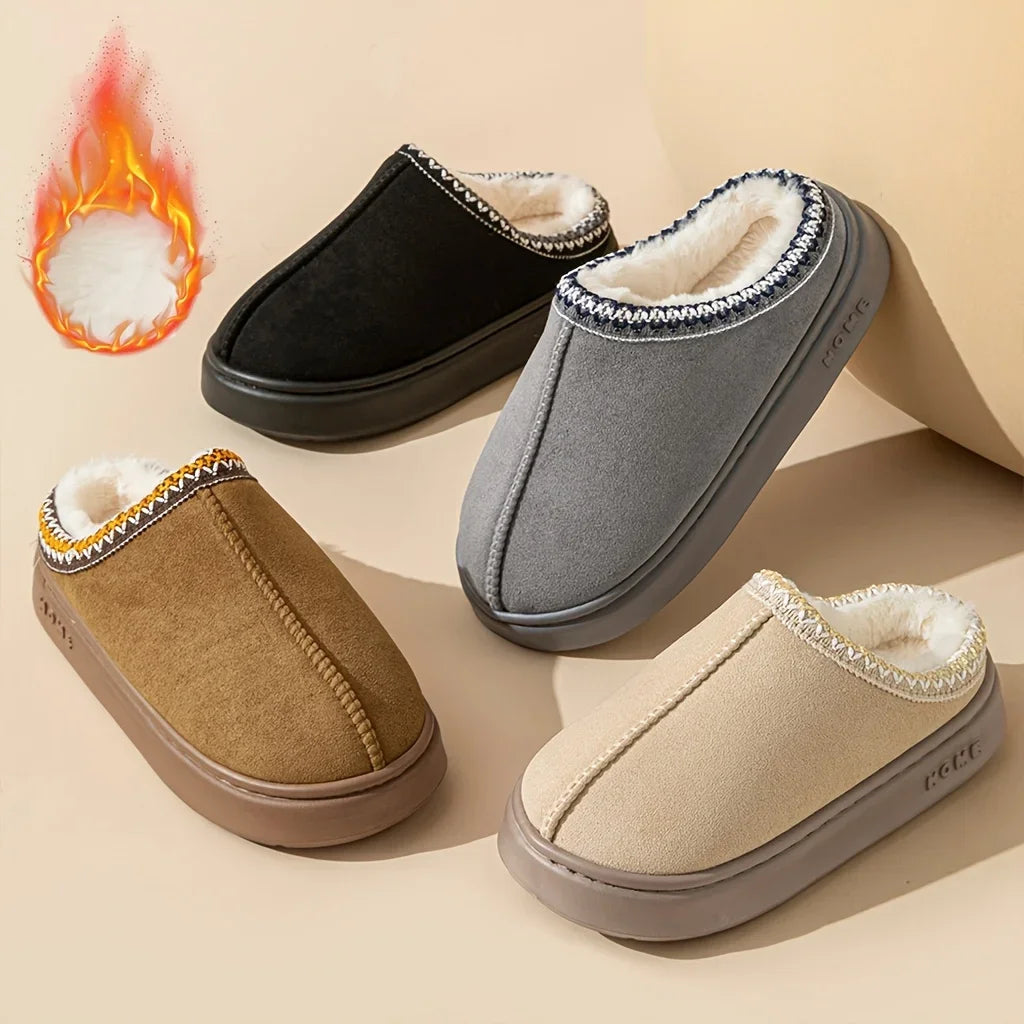 Cozy Fleece Slippers – Soft-Sole Indoor & Outdoor Home Shoes