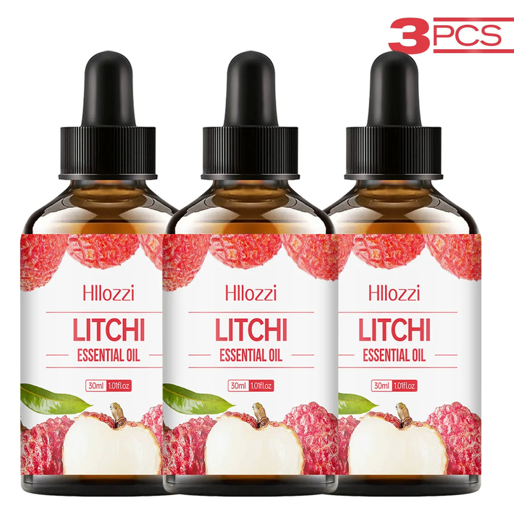 30ml Lychee Essential Oil Pure Plant Essential Oil Multi-purpose Aromatherapy Diffuser Humidifier Soap Fruit Essential Oil Zpaxo LITCHI 3PCS 30ml Fruit