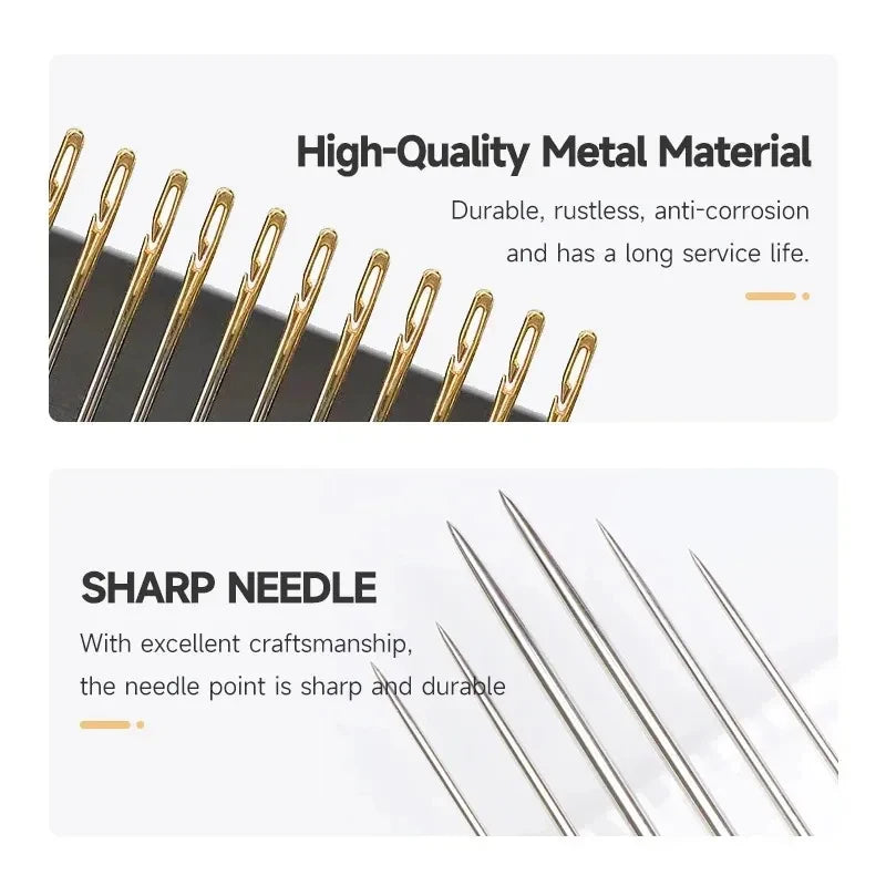 Self-Threading Sewing Needles Set – Stainless Steel Bodkin