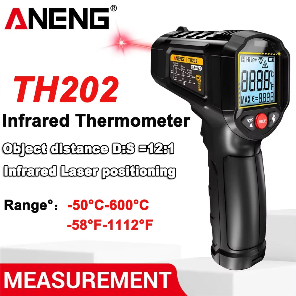 Infrared Meter LCD Display Pyrometer Point Gun Tester Non-contact 50