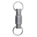 Double Ring Titanium Alloy Keychain Detachable Design Mini Mini Rotary Buckle Rotary Mechanism Quick Release Keychain Zpaxo Grey