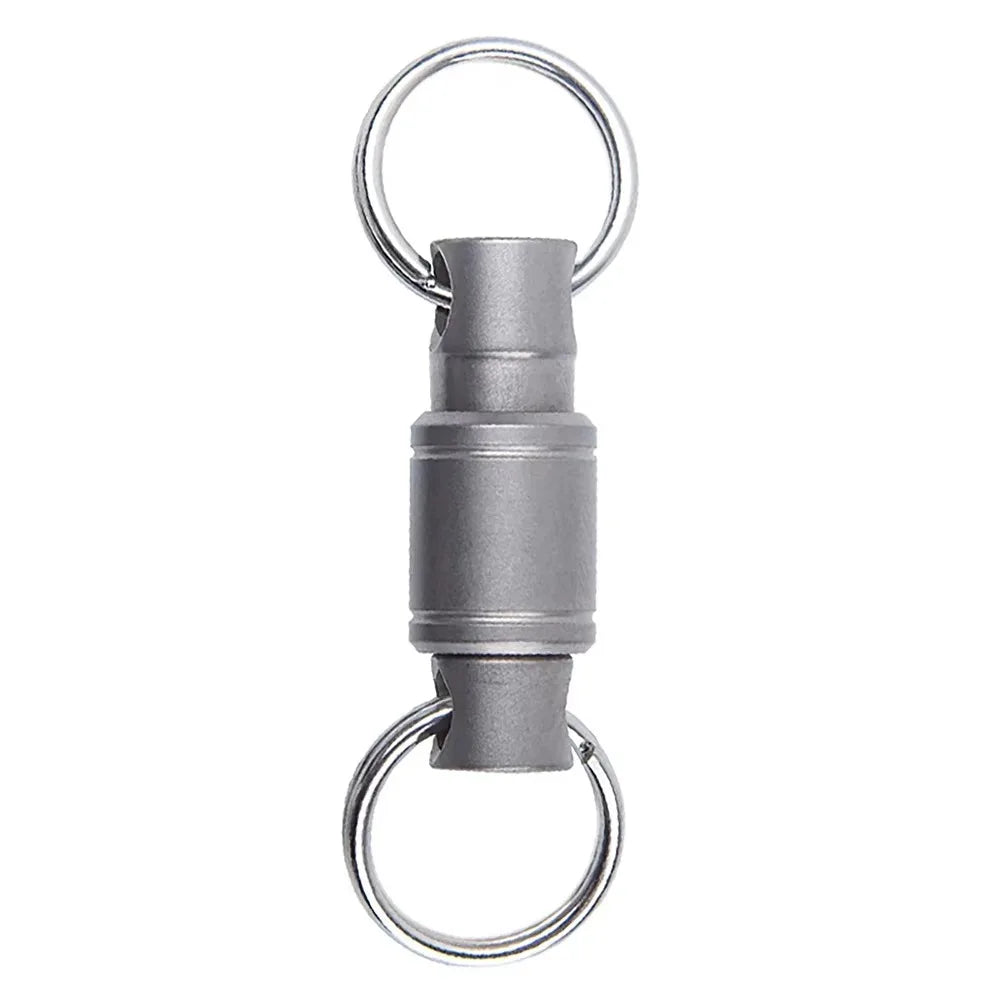 Double Ring Titanium Alloy Keychain Detachable Design Mini Mini Rotary Buckle Rotary Mechanism Quick Release Keychain Zpaxo Grey