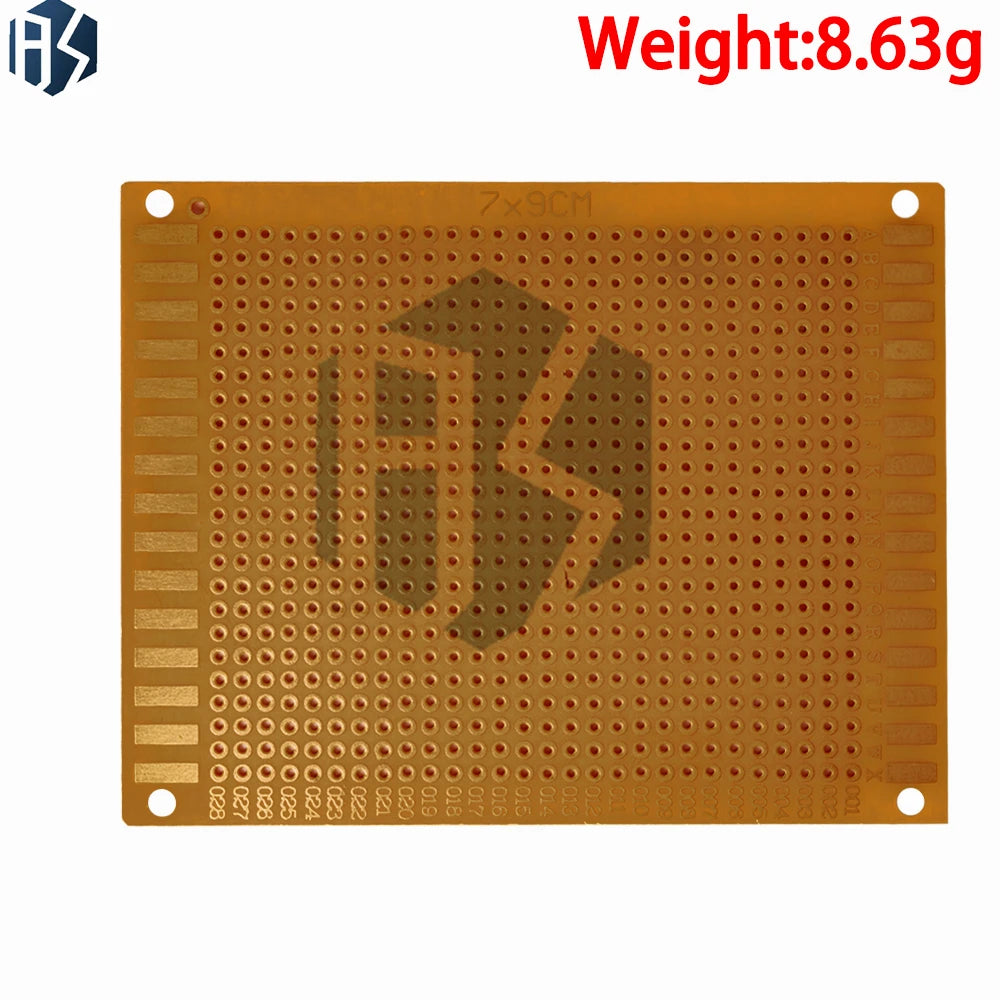 7x9cm 2 8x3 5 Single-sided FR-1 Prototype Board Yellow Bakelite PCB Zpaxo
