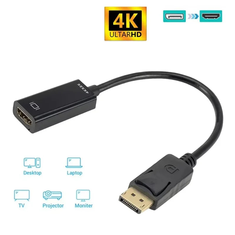 Display Port HDMI-compatible Adapter Converter 4K Male Female HDTV