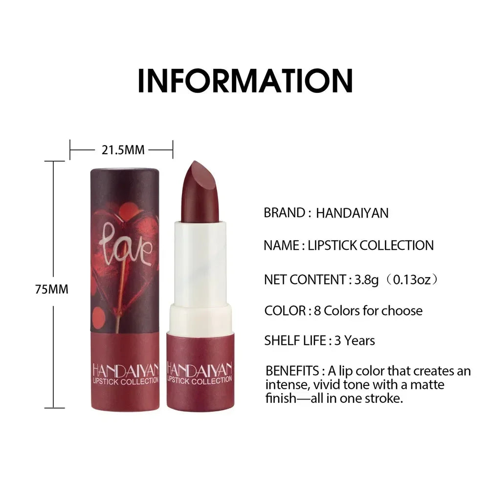 8 Colors Moisturizing Velvet Matte Lipstick Waterproof Long Lasting Not Easy To Fade Sexy Red Lip Tint Nude Lipstick Cosmetics Zpaxo