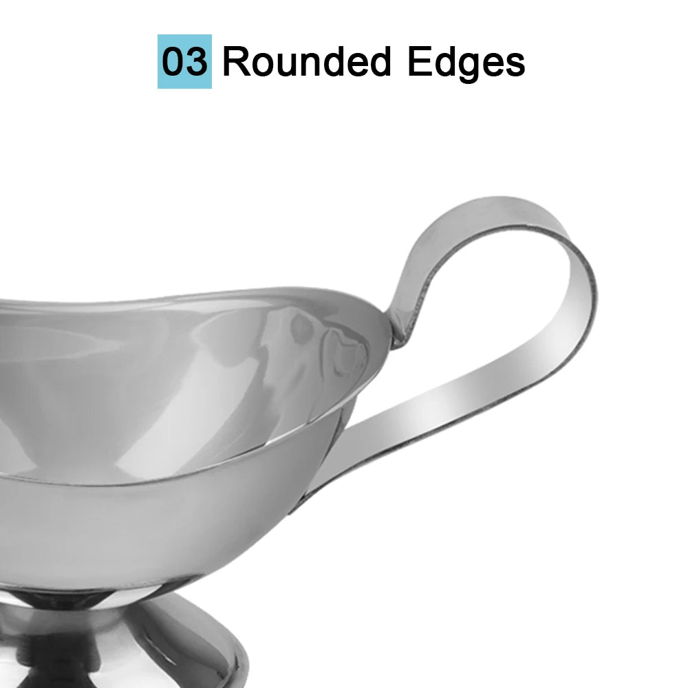 304 Stainless Steel Western Food Juice Boat Fruit Salad Dressing Kitchen Home Tool Black Pepper Sauce Cup Restaurant Bar Tool Zpaxo