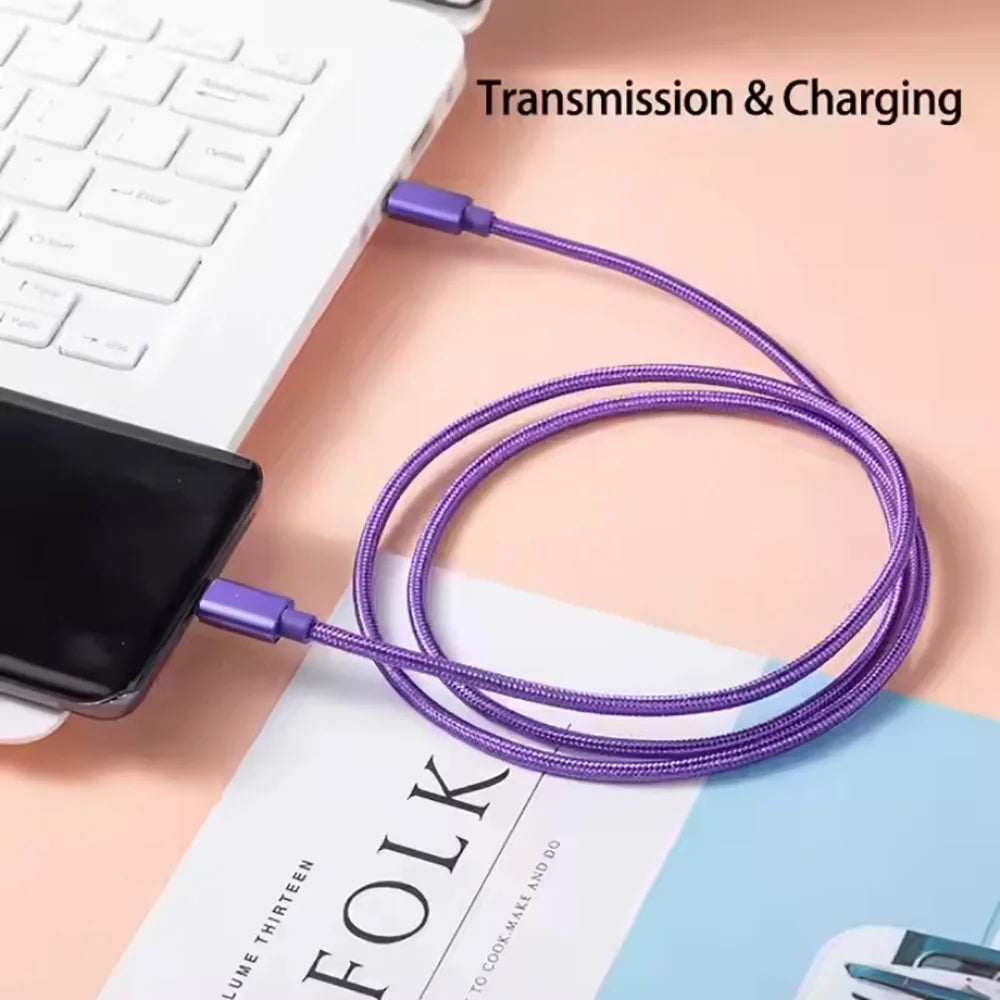 5A Fast Charging USB-C to C Nylon Cable 1m/2m/3m | 100W PD USB-C Charging Cable Zpaxo