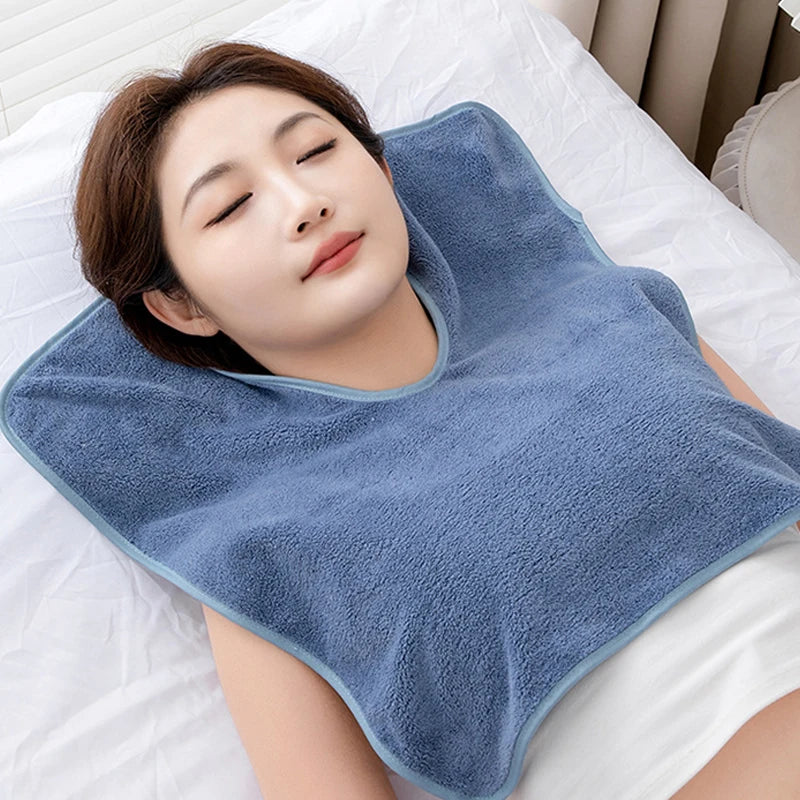 Coral Fleece Beauty Salon U-shaped Towel Anti-dirty Water Absorbent Zpaxo one size Blue