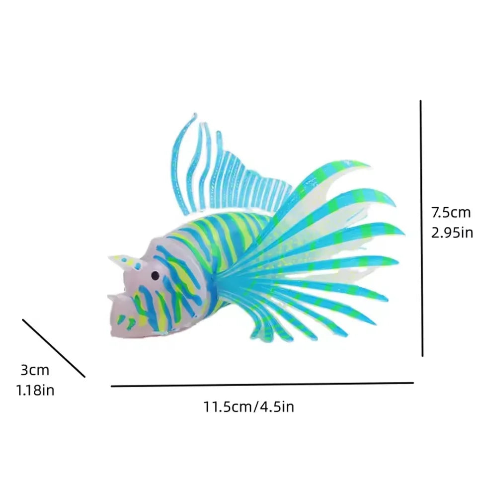 Aquarium Artificial Luminous Lionfish Fish Silicone Fake Floating