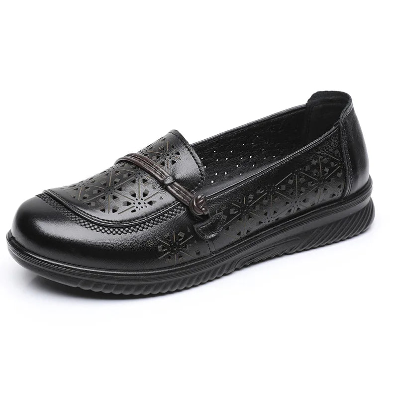 Elegant Women Mules Shoe Solid Leather Summer Slippers Outdoor Casual Zpaxo 52576 Black 35 China Mainland
