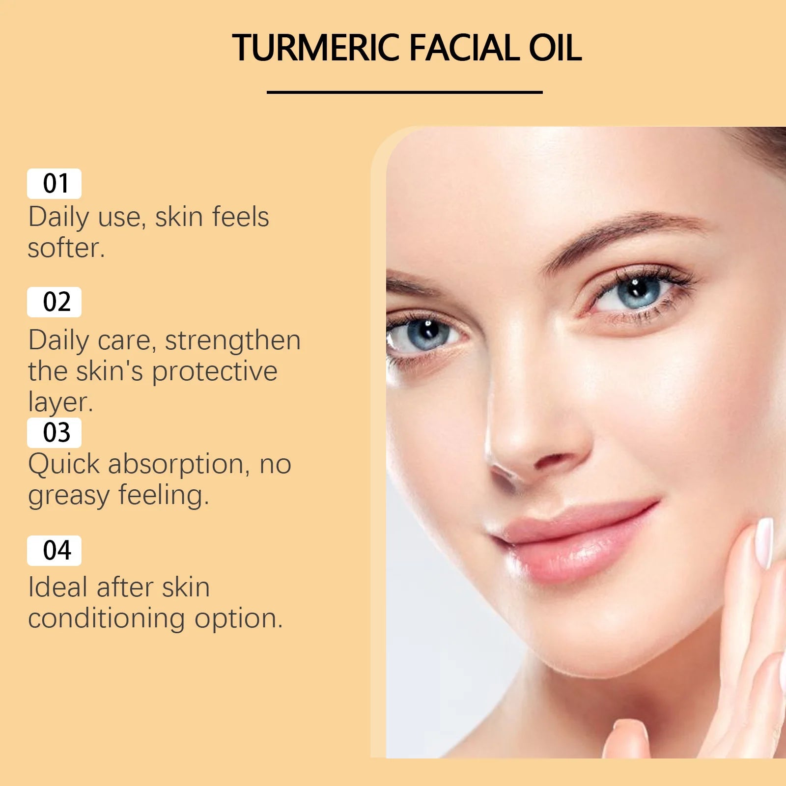 Turmeric Facial Essence Oil Nourishing Brightening Fade Dark Spot Skin Care Smoothing Firming Glowing Complexion Moisturizing Zpaxo