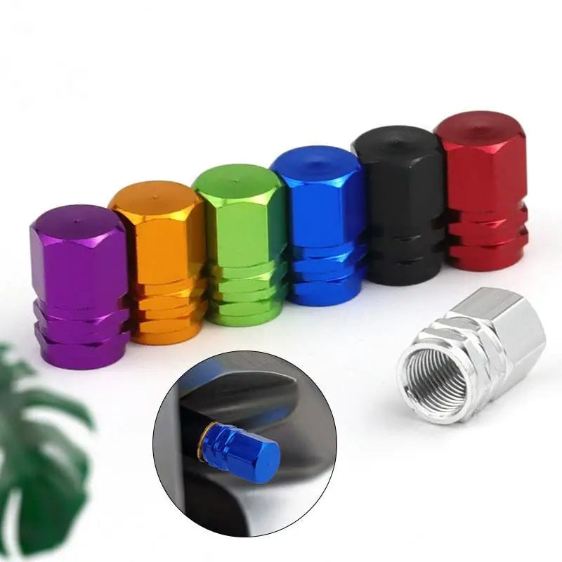 4-Pack Aluminum Tire Valve Stem Caps – Universal Car & Bike Fit Tire Valve Caps Zpaxo