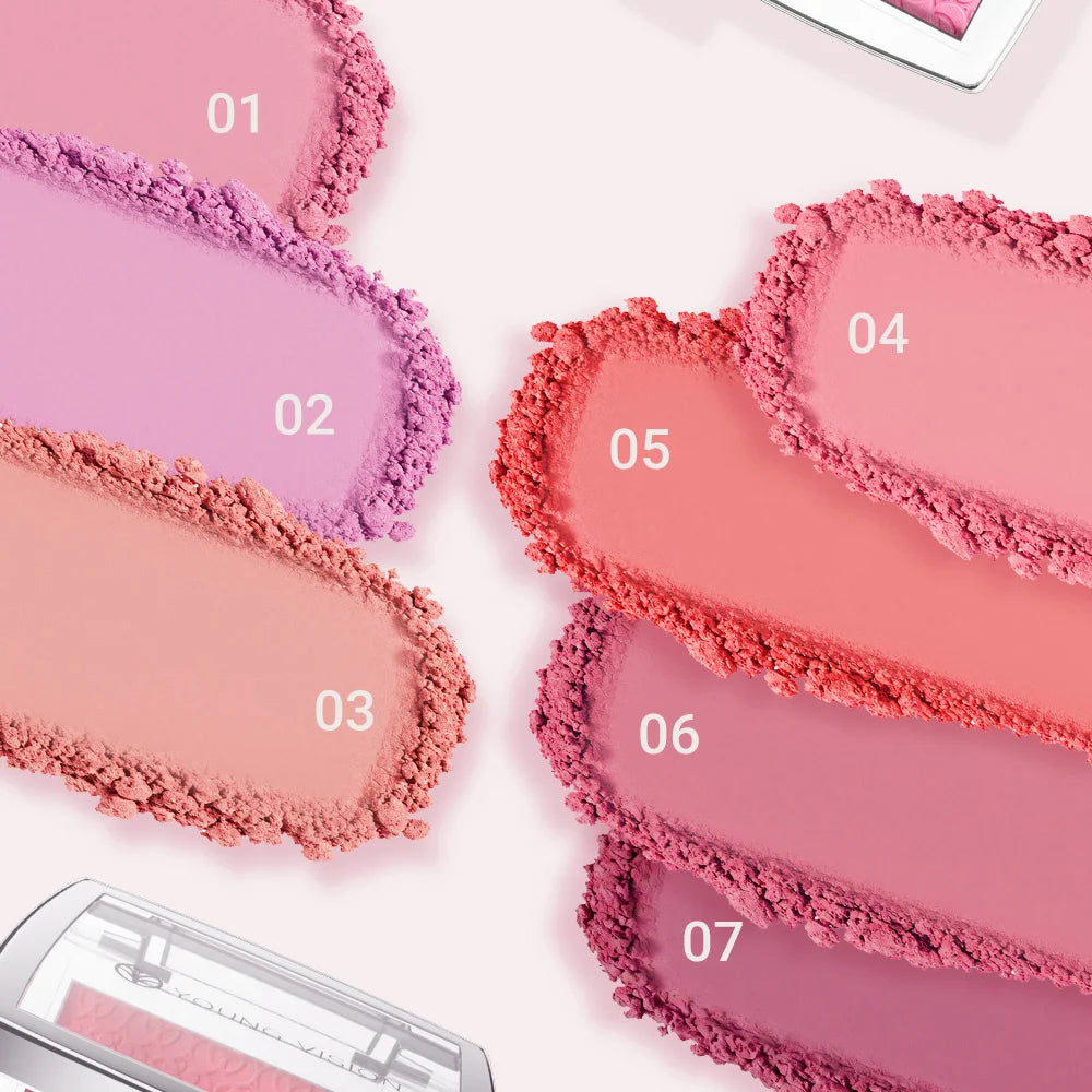 Velvet Matte Blusher Palette Embossed Design Ultra-Fine Texture Natural Brighten Skin-Fit Blendable Buildable Face Rouge Makeup Zpaxo