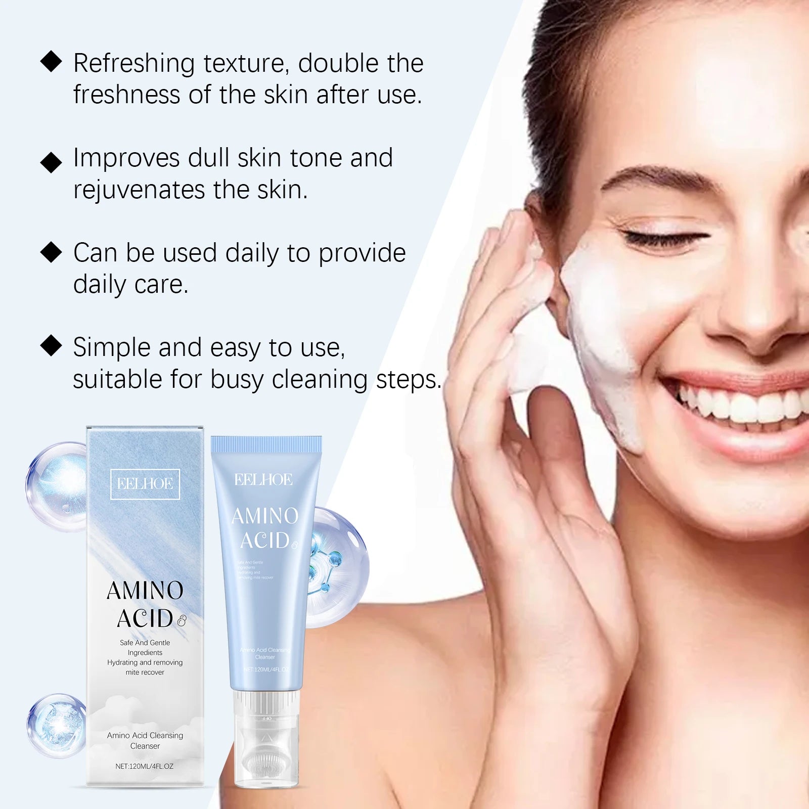 Eelhoe Amino Acid Face Cleanser – Oil Control & Acne Care Amino Acid Cleanser Zpaxo