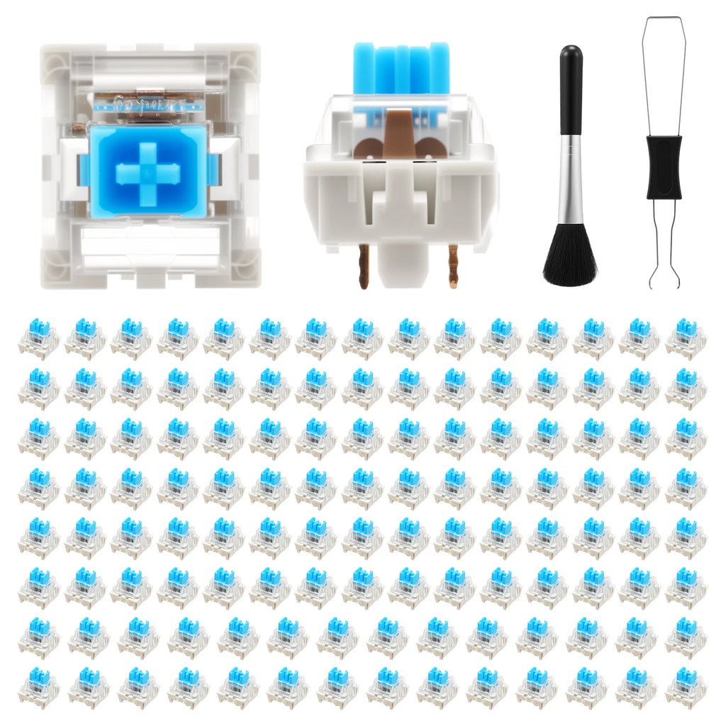 150/50Pcs Mechanical Keyboard Switches Set 3Pin Clickers Transparent Hot Swappable RGB Backlit with Puller Tools for Gaming Typ Zpaxo 120Pcs with Tool)