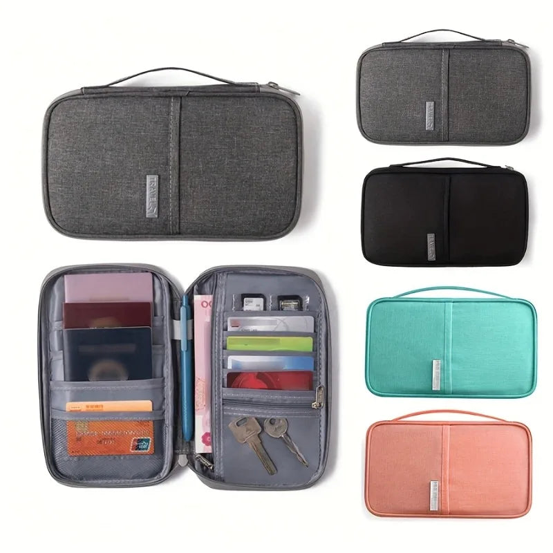 Lightweight Travel Document Bag Portable Passport Organizer Airplane