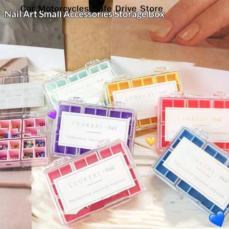 M24Grids Nail Decoration Accessories Storage Box Transparent Jewelry