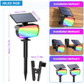136/48LED Clip on Solar Lights Outdoor IP65 Waterproof 3 Lighting Modes Solar Flood Lights For Fence Yard Deck Camping Lighting Zpaxo 48LED-RGB Light