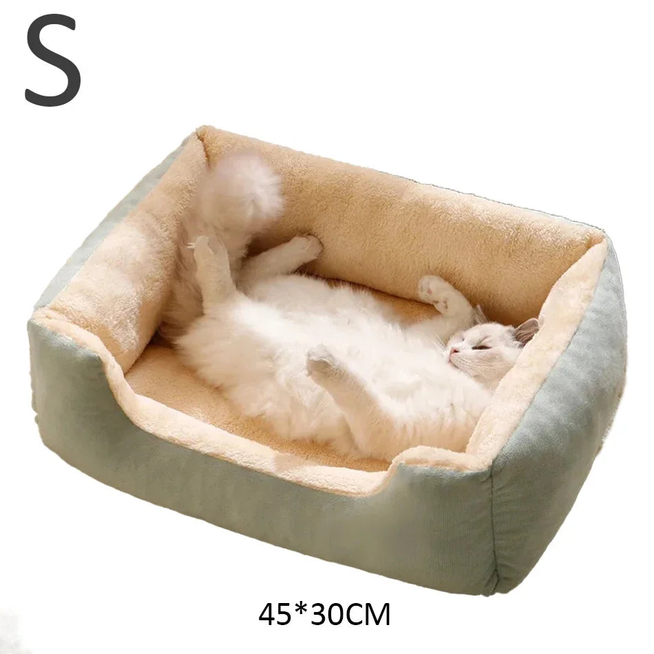 Bed for Cats Pet Products Cushions Kitten Goods Accessories Dog All Houses Supplies Things Accessory Habitats Basket House Beds Zpaxo Green-S