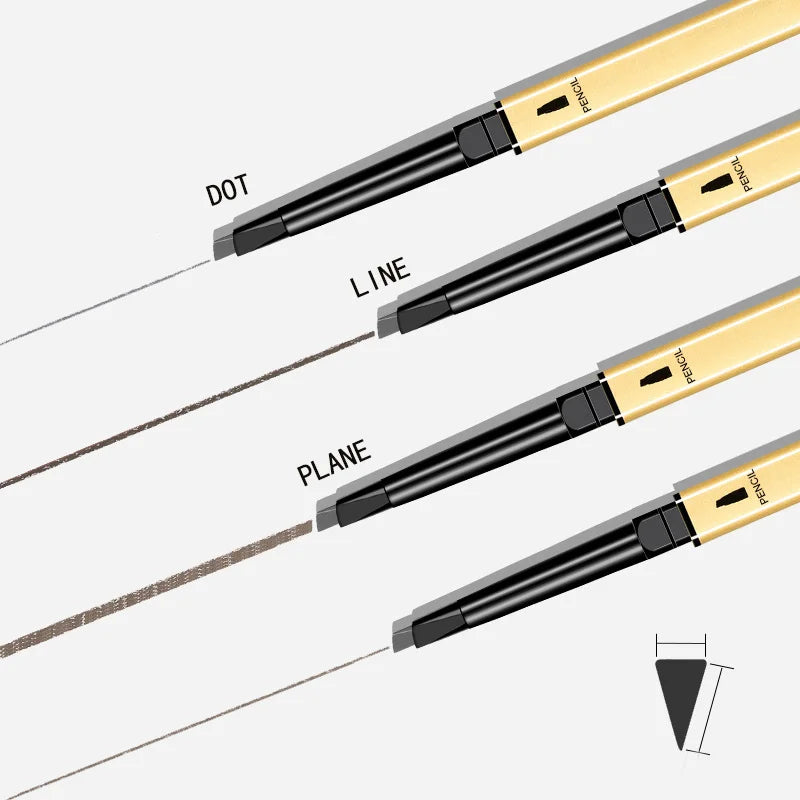 6-color small gold eyeliner pen - double-ended long-lasting eyeliner, waterproof and non-marring eyeliner, brush-style eyeliner Zpaxo