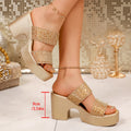 Women Heel Sandals 2025 Platform Summer Slippers Woman Outdoor Shoes Zpaxo gold leopard print 41
