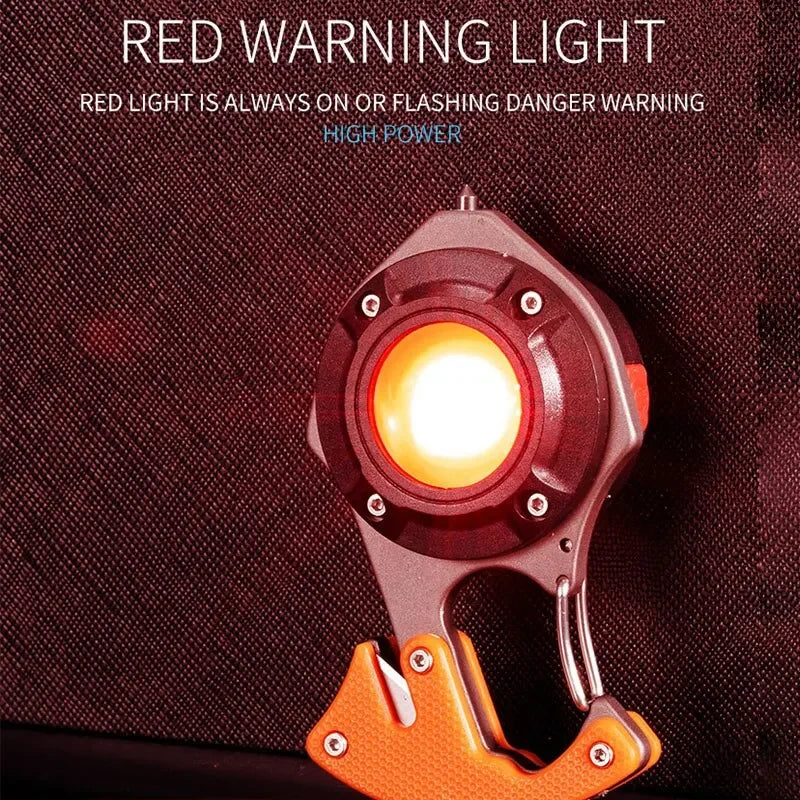 COB Keychain Flashlight – Type-C Rechargeable 7-Mode LED Torch