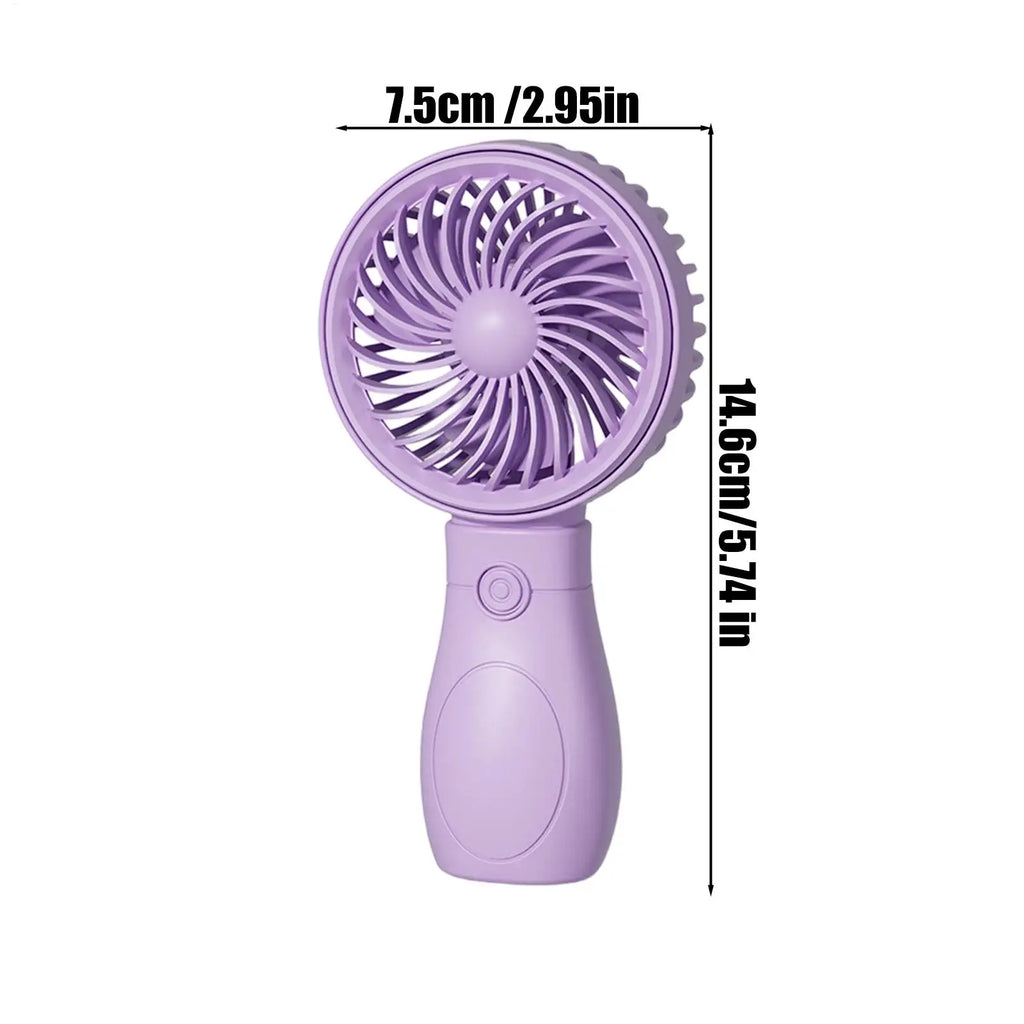 Mini Fan Handheld Low Noise 3 Speed Adjustable Cooler Portable Small