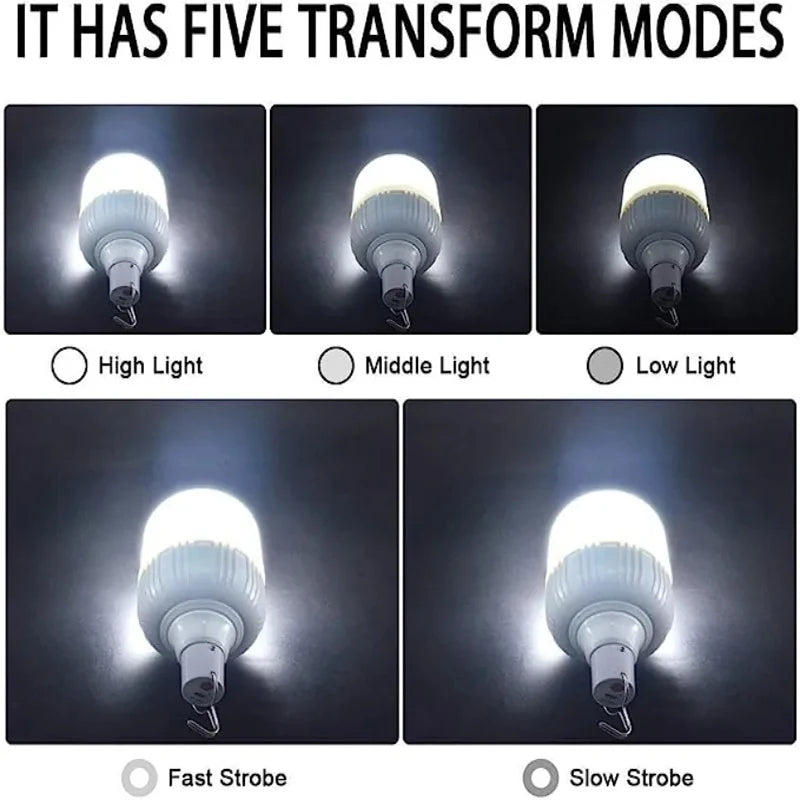 USB Rechargeable LED Camping Lantern – 5 Modes Flashlight