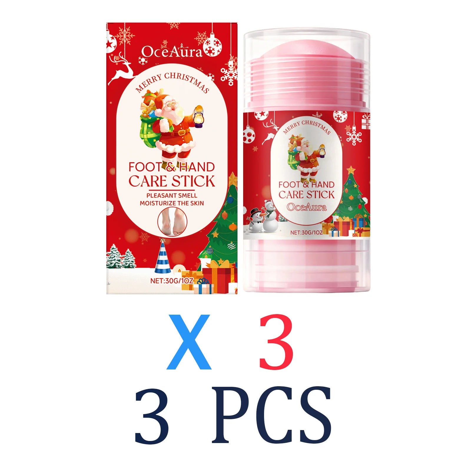 Christmas Holiday Peach Scented Moisturizing Stick Dry Hands Feet Zpaxo 3 Pcs