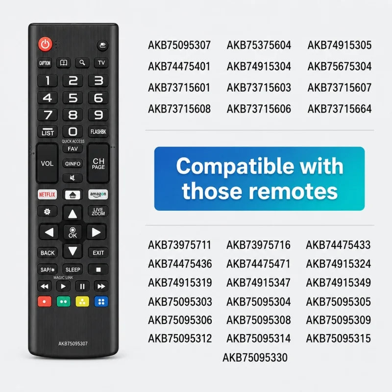 AKB75375607 Universal Remote Control For 4K Smart TV AKB75095307 AKB74915305 AKB7509530 AKB74915324 Replacement Remote Control Zpaxo