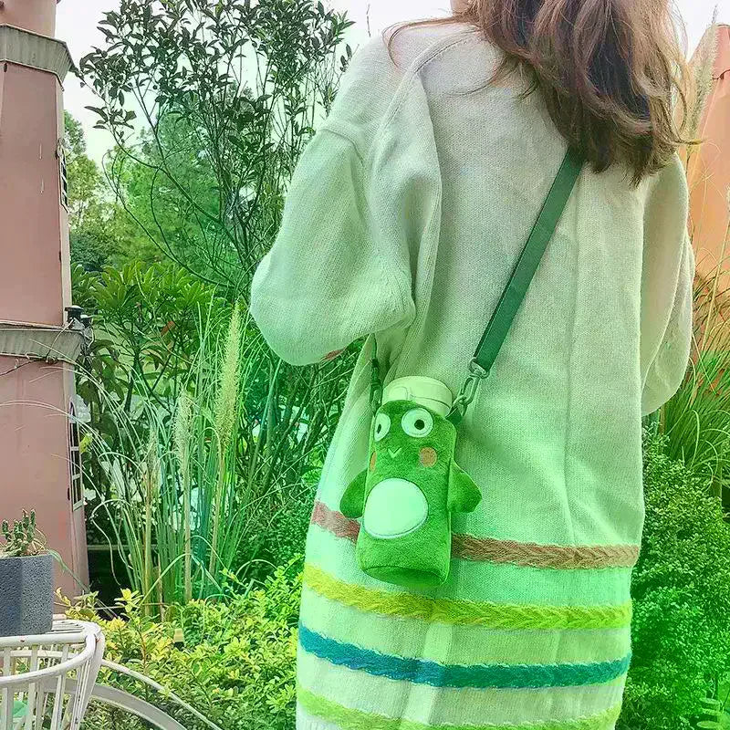 Portable Cartoon Water Bottle Cover Case Winter Plush Insulated Bag Zpaxo
