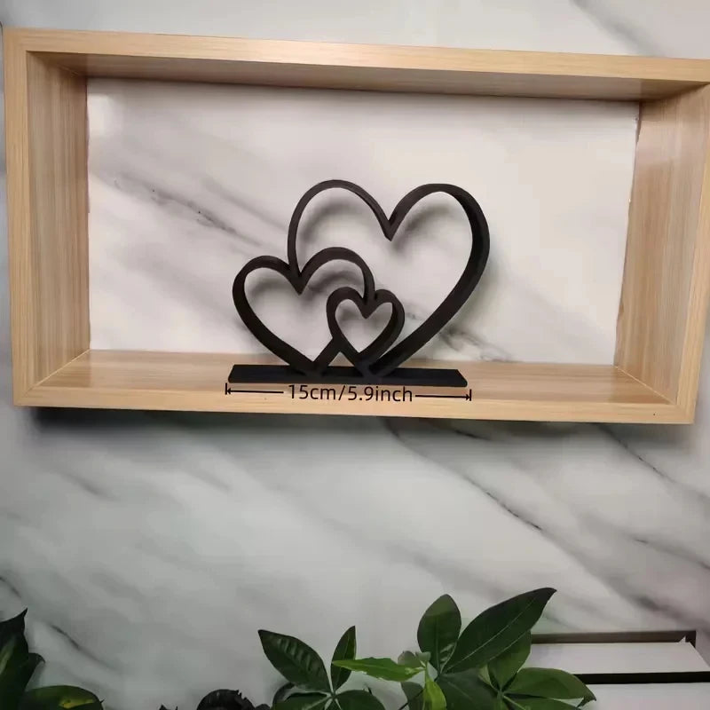 Nordic-Style 3D Heart Ornament, Statue, Minimalist Geometric Desk Decoration, Valentine's Day Gift, Home Decor