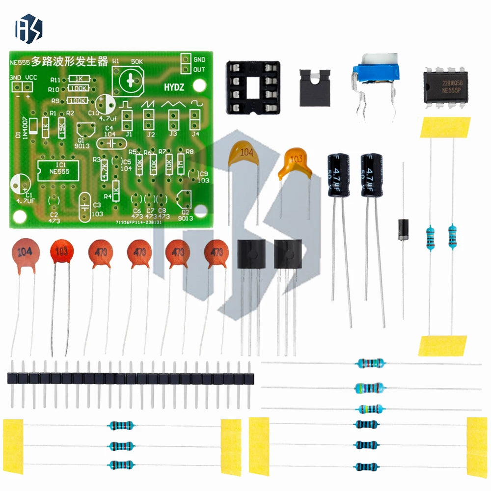 DC6-12V NE555 Pulse Generator Module Sine/Triangle/Square Wave generator multi-channel Waveform Signal Generator DIY Kit Zpaxo