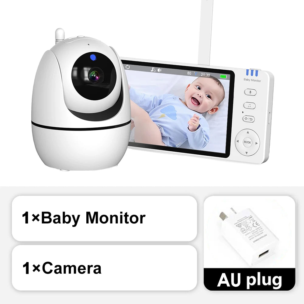 5'' Video Baby Monitor Mother Kids Night Vision Zoom PTZ Surveillance Zpaxo AU Plug