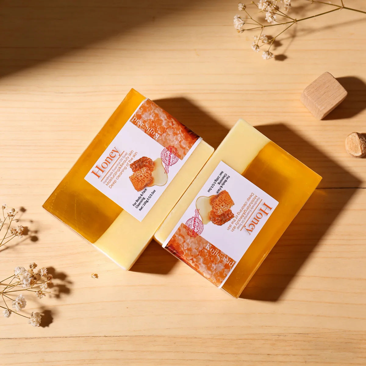 Two tone honey goat milk handmade soap cleansing essential oil soap refreshing oil control bath soap Zpaxo