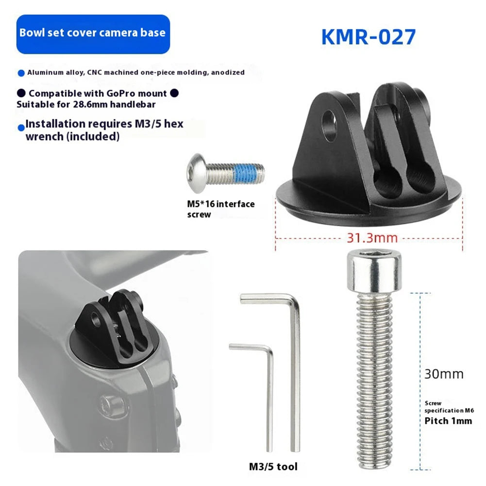 Bicycle Computer Stand Wrench Sports Camera Fork Stem Cap Extension