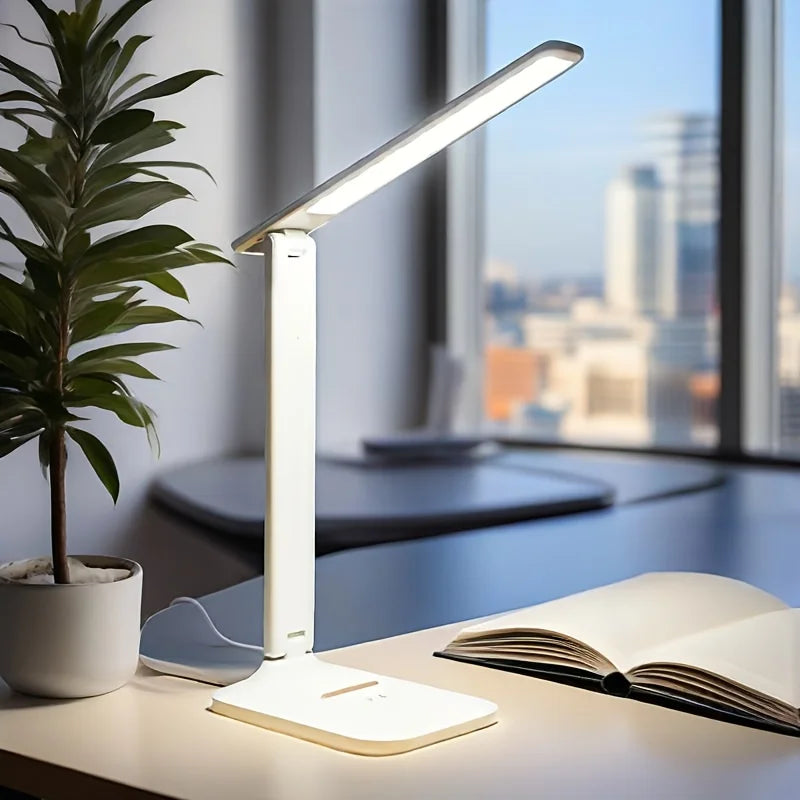 LED Foldable Desk Lamp 3 Stepless Dimming Touch Controls Eye-care Zpaxo