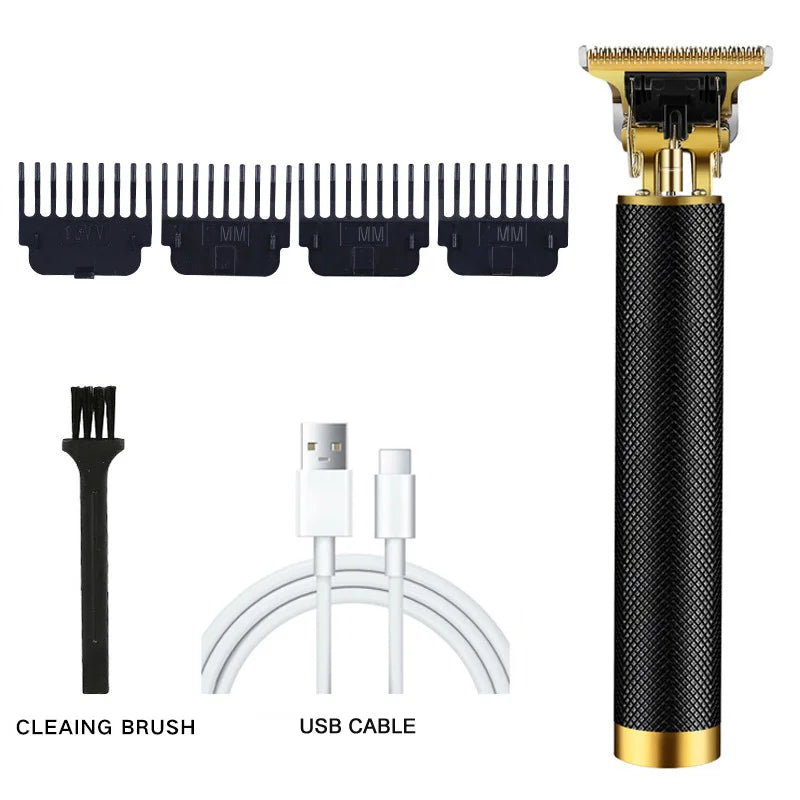 XMSJ T9 Vintage Men's Rechargeable Hair Clipper & Beard Trimmer Hair Clipper Kit Zpaxo 061-BlackMesh