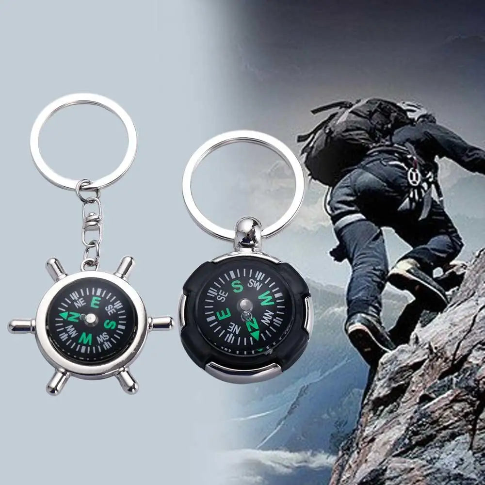 Hiking Navigator Accessories Carabiner Keyring Outdoor Key Chain Keychain Mini Compass Emergency Wild Compass Pocket Compass Zpaxo