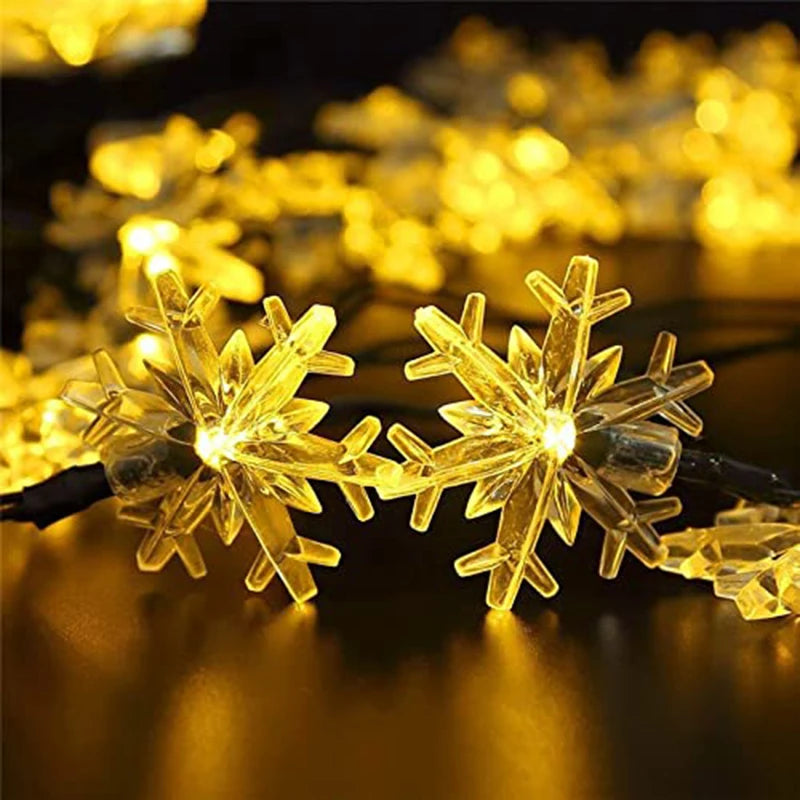 Solar Christmas Snowflake Lights Powered Led Outdoor Light Waterproof Zpaxo