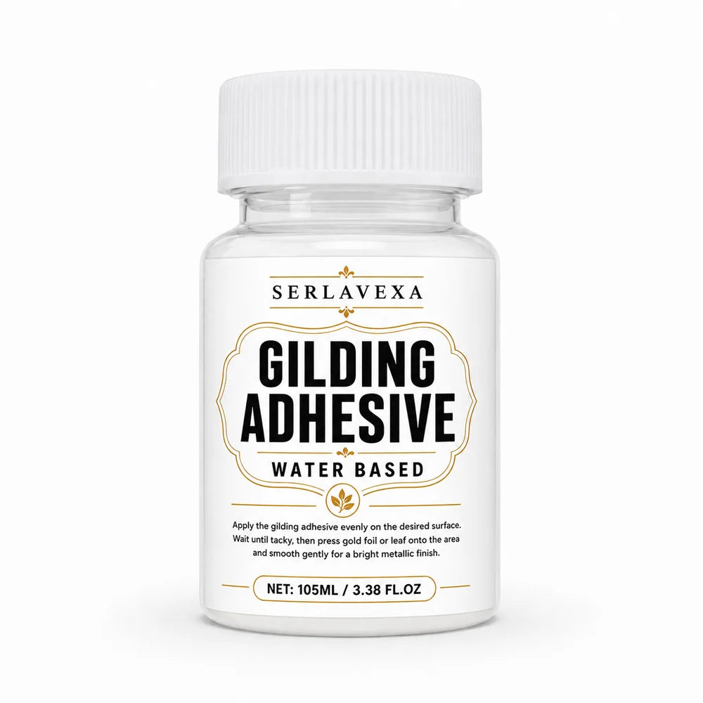 SIKEZHAN Gold Leaf Adhesive & Clear Sealer Kit, Gilding Glue for Wood & DIY Art, Crystal Finish, Brushes Gloves Kit, 105ml 60ml Zpaxo Gold leaf adhesive