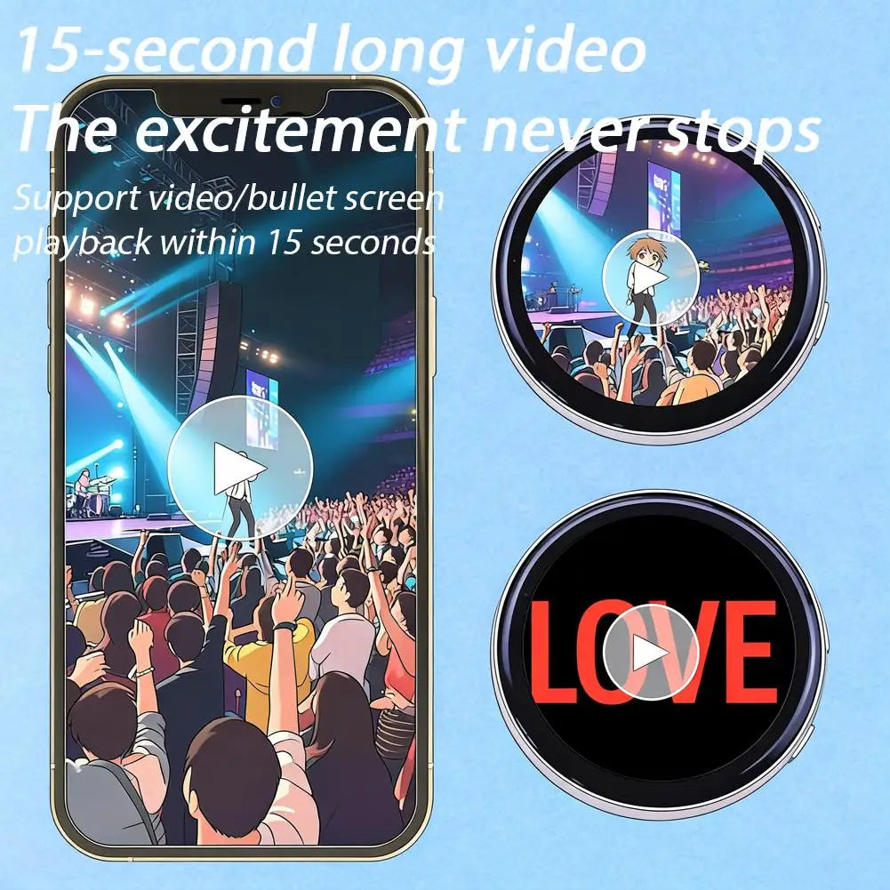Anime E-Badge 1.85" Touch Screen LED Display Pin | Video Playback Wearable Display Badge Zpaxo