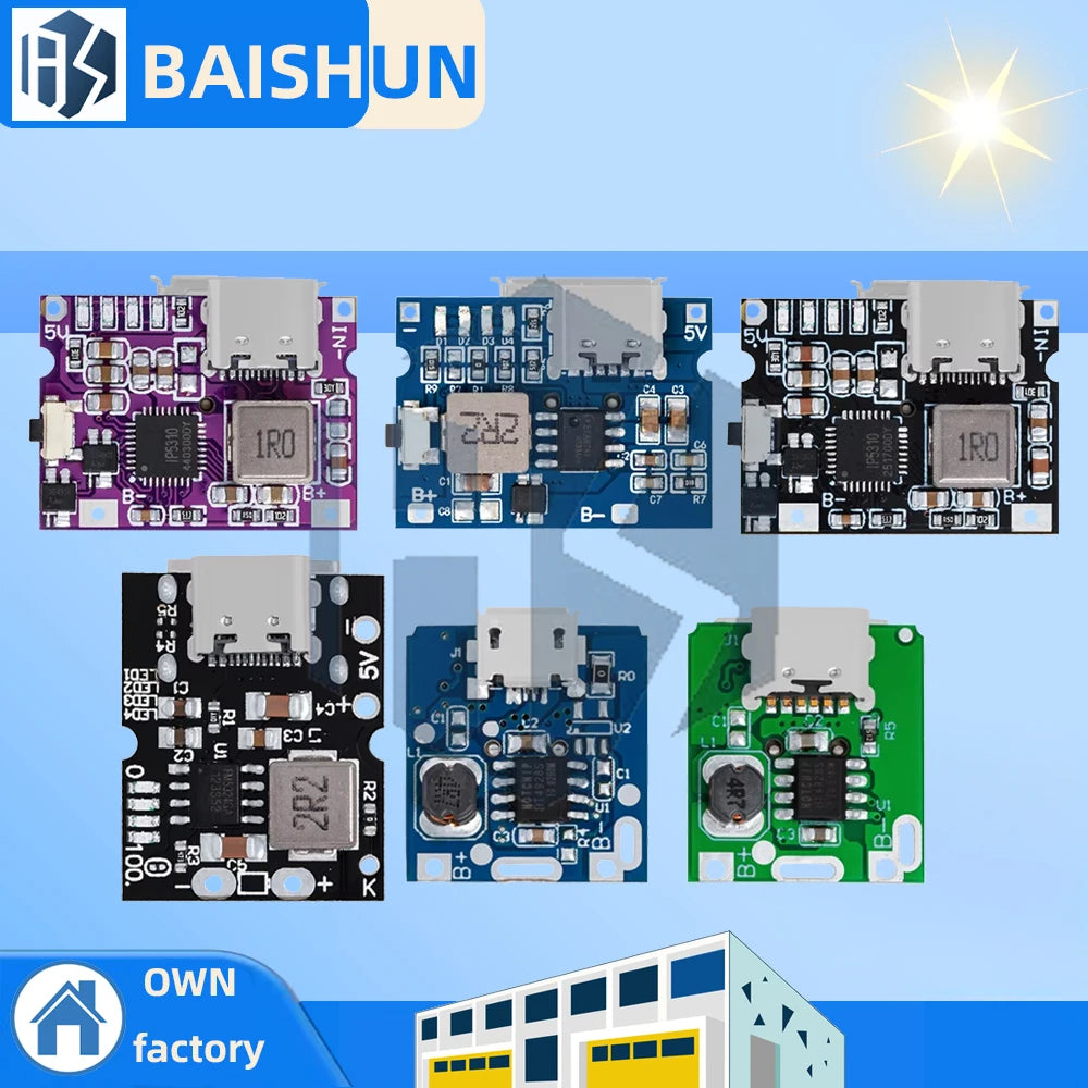 Multi-current 1A 2A 2 45A 3 USB-C Micro USB Boost Module Li-ion Lipo Zpaxo